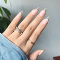 Temooi Wholesale 24Pcs ABS False Nails Press on Almond Leopard Print Finger Nails With Nail Glue