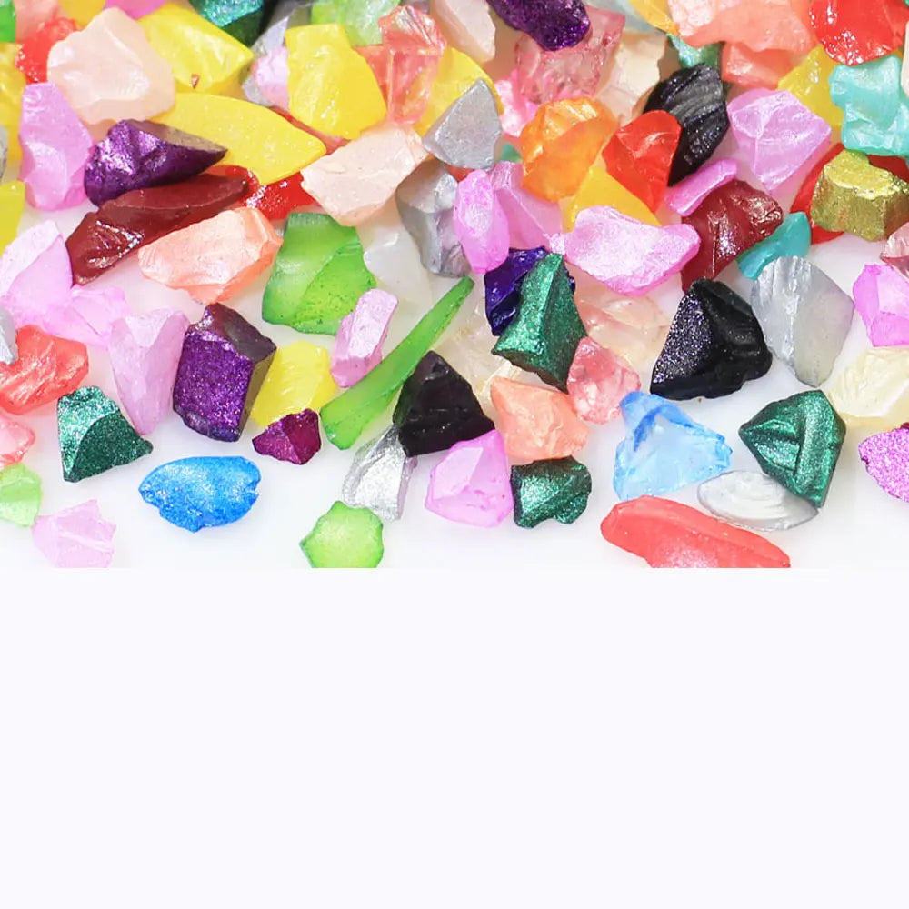 4*6mm Colorful Glass Stone Sprinkles No Hole for Art Jewelry Making Aquarium Vase Decorations Nail Art Accessory