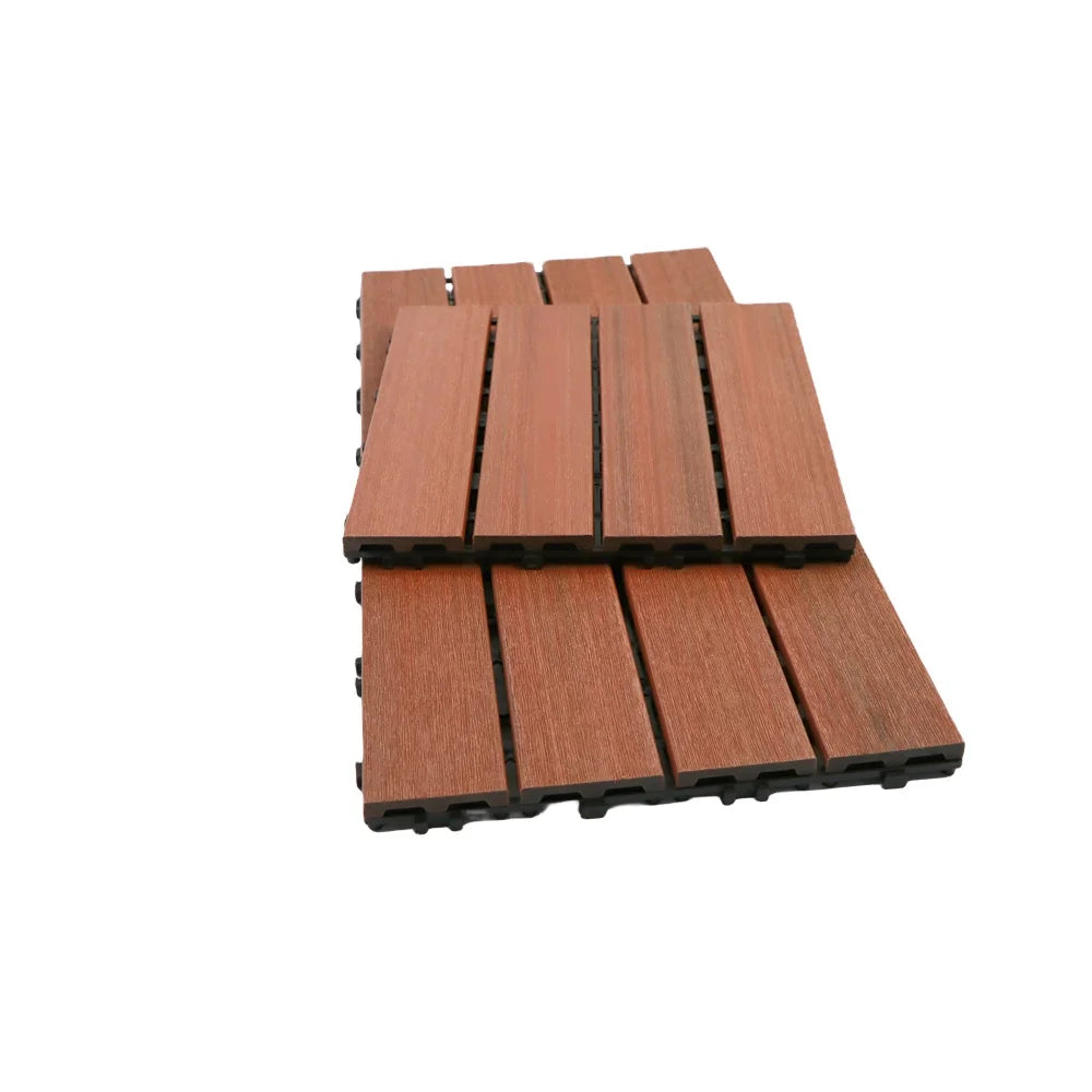 Online 3D Embossed WPC Decking Tiles 300*30*22mm Diy Outdoor Patio Floor Waterproof Exterior Wood Textured Tiles