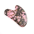 Huiying Large Quantities Beauty Personal Care Authentic Rhodonite jasper Facial Gua Sha Stone Eye Mask Board Heart Guastone
