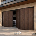 Cosyhouse Modern Electric Automatic Foldable Garage Door Residential Accordion Bi-fold with Wood Finished Sectional Folding Door