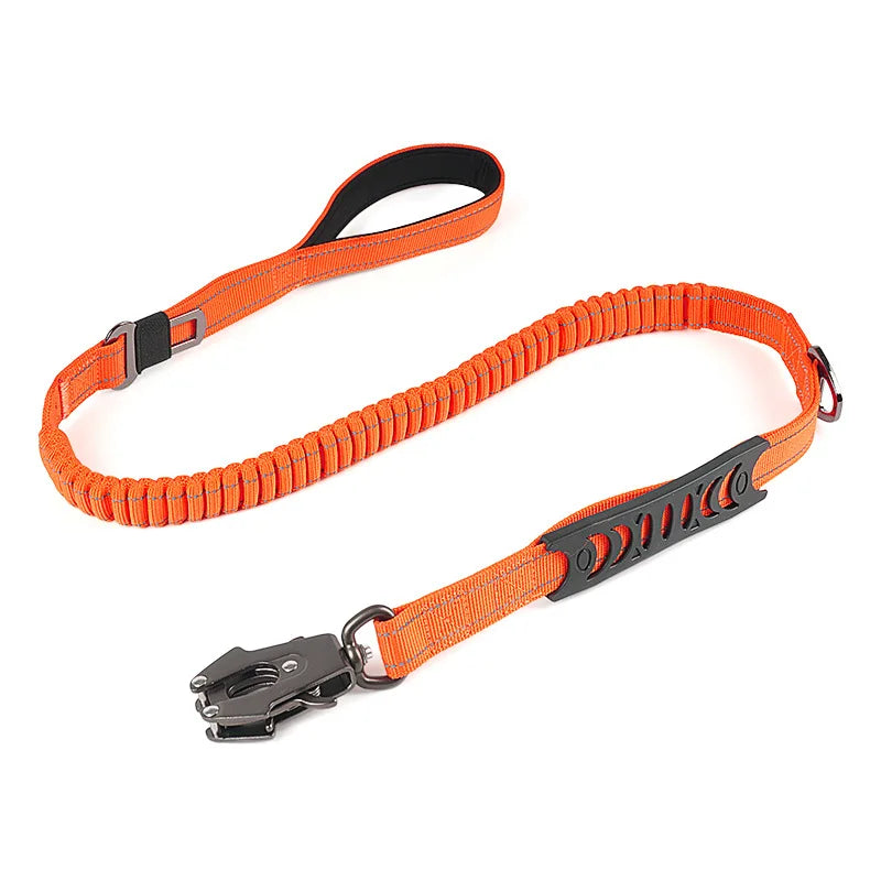 Highly Reflective Shock Absorbing Elastic Pet Leash Heavy Duty Frog Clip Dog Leash with Car Seatbelt