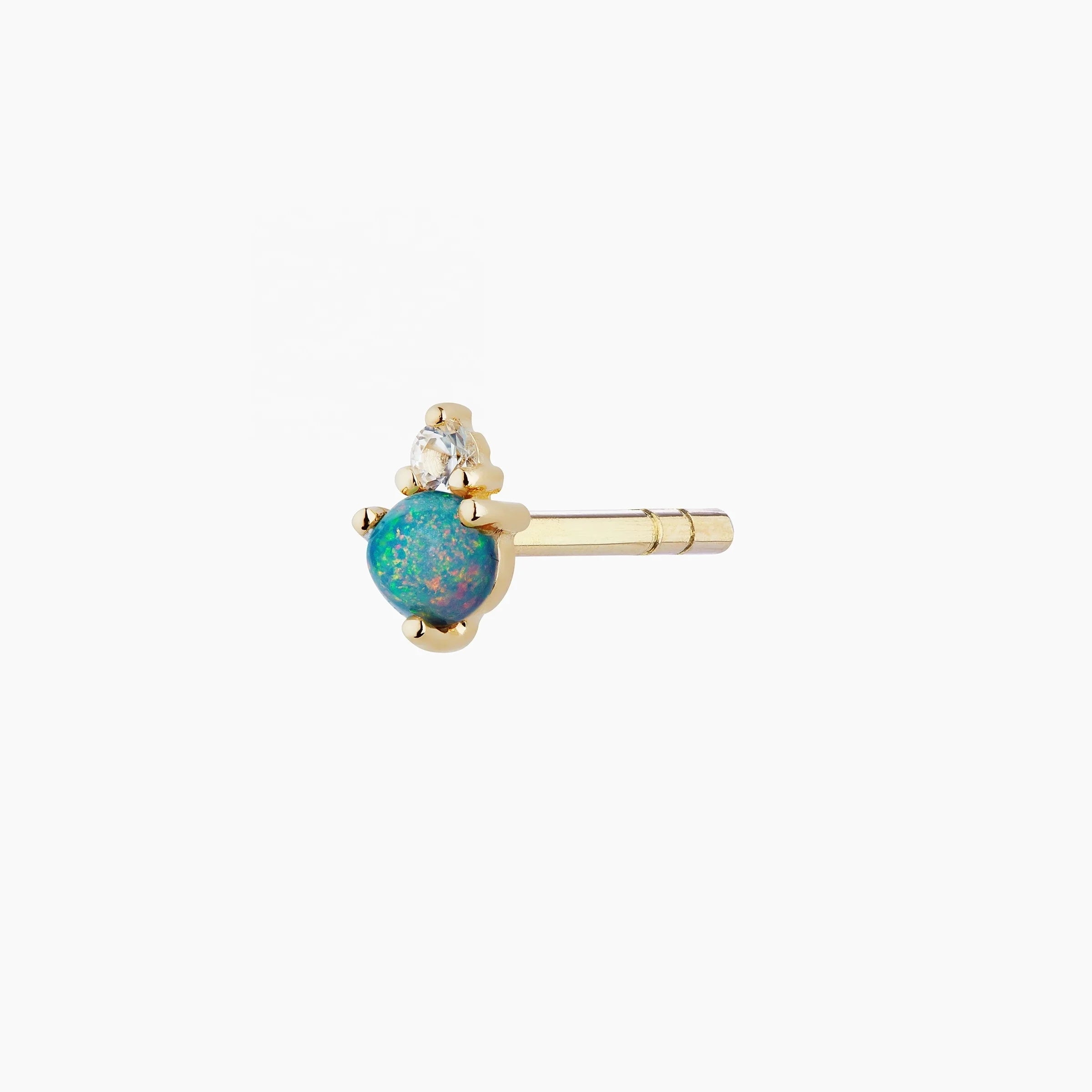 LOZRUNVE Bohemian 925 Silver 18k Gold Opal Zirconia Mini Stud Earring