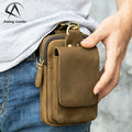 Andong Leather Waist Bags Chest Vintage Genuine Leather Men's Belt Bag Small Hip Bag Men Waterproof Phone Purse Fanny Man Brand