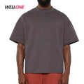 250gsm 100% Cotton Men's Black Tee Shirt Oversized Boxt Fit Custom Vinyl Printing Drop Shoulder Jersey Tshirt Round Neck T-shirt