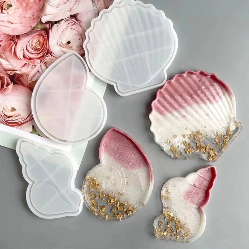 Conch Shell and for Dish Mold White Silicone Eco-Friendly Cake Border Fondant for Kitchen Baking Decoration