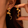 Wholesale Hot Selling Stainless Steel Exaggerated Hollow Irregular Circle Earrings Do Not Fade Stud Earrings for Women
