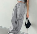 Enyami American Retro Apparel Clothing Hot Girls Sreetwear Y2K Pockets Sweat Trousers Parachute Women Cargo Pants