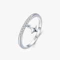 Ailmay Romantic Star Rings Authentic 925 Sterling Silver Clear Zircon Stackable Finger Ring for Women Statement Jewelry Gift