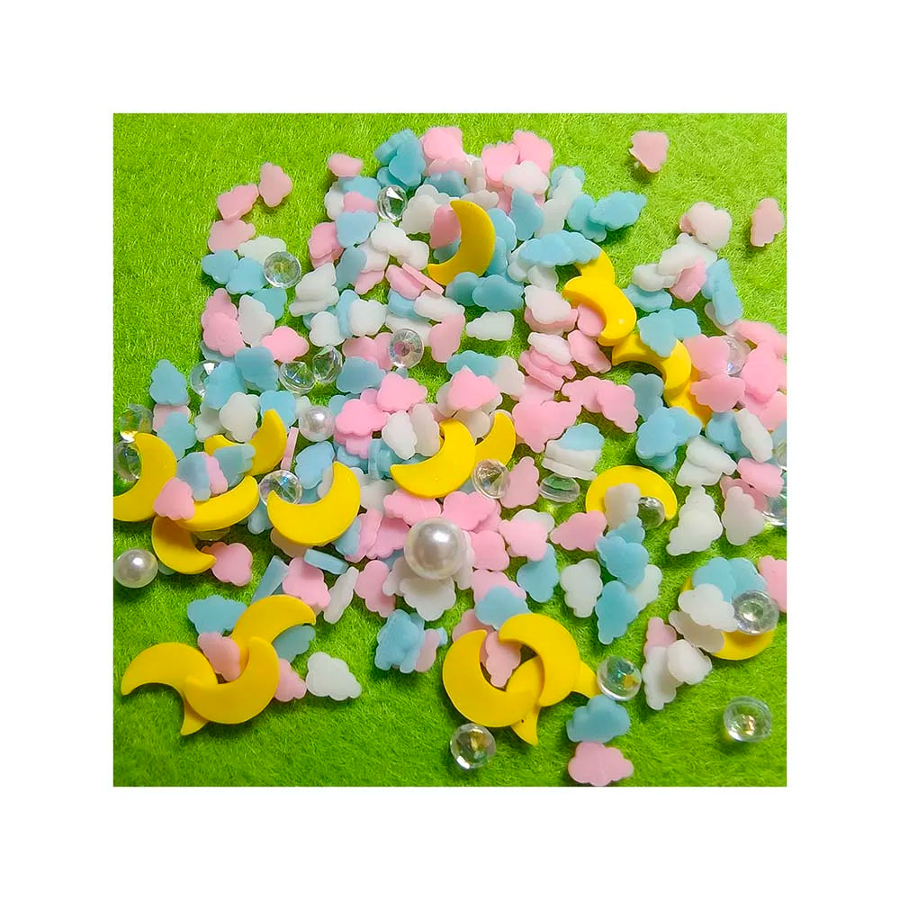 Mixed Sky Moon Clouds With Rhinestones Polymer Clay Slices Sprinkles Sweet Dreams Confetti Loose Clay Crafts for Nail Art Decor