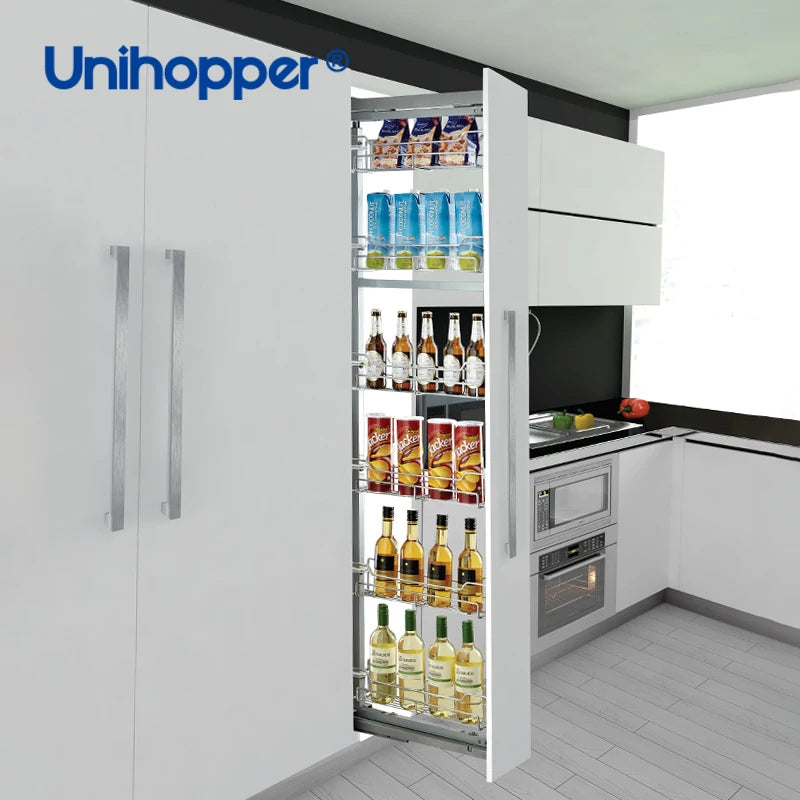 Unihopper Hot Saling Kitchen Cabinet Storage Organizer Unit Soft Closing Tall Pull Out Pantry Basket