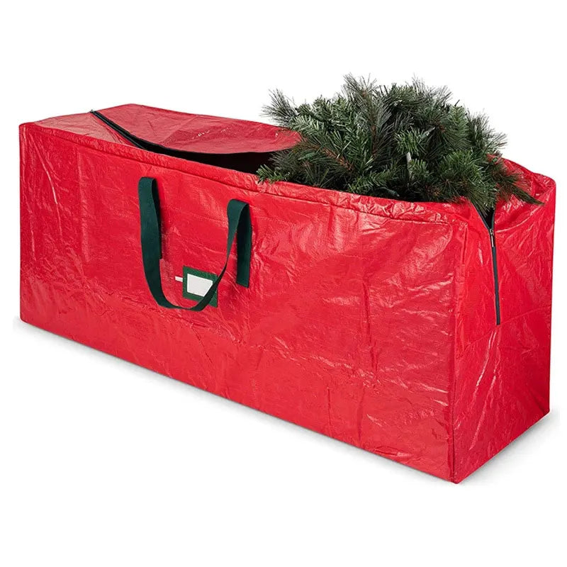 Hot Heavy Duty Fabric Packaging Extra Strong Red Large Christmas Tree Container Uprigh Zipper Storage Organizer Gift Bag