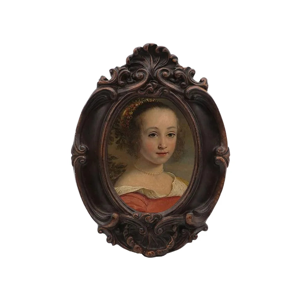 Small Vintage 2.5x3.5 Antique Resin Frame Handmade Letterpress Printed Multifunctional Home Decor Photo Frame for Wallet Size