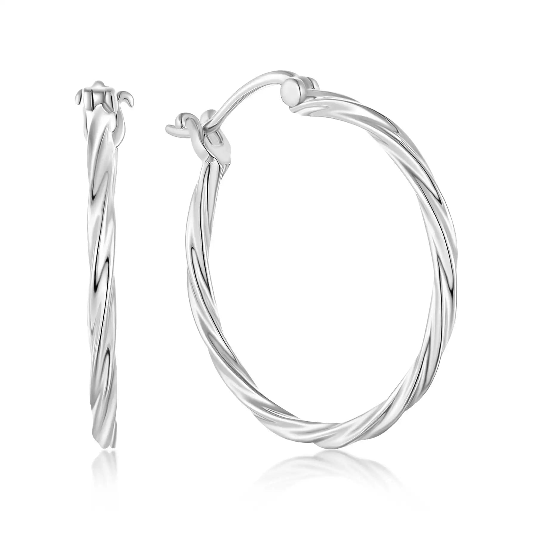 QX Custom OEM Stylish Minimalist Trendy 925 Sterling Silver Fine Jewelry Round CC Huggie Hoop Women Earring