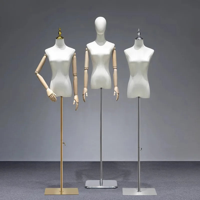 Hot Selling Mannequins Female Adult Body with Wood Arms