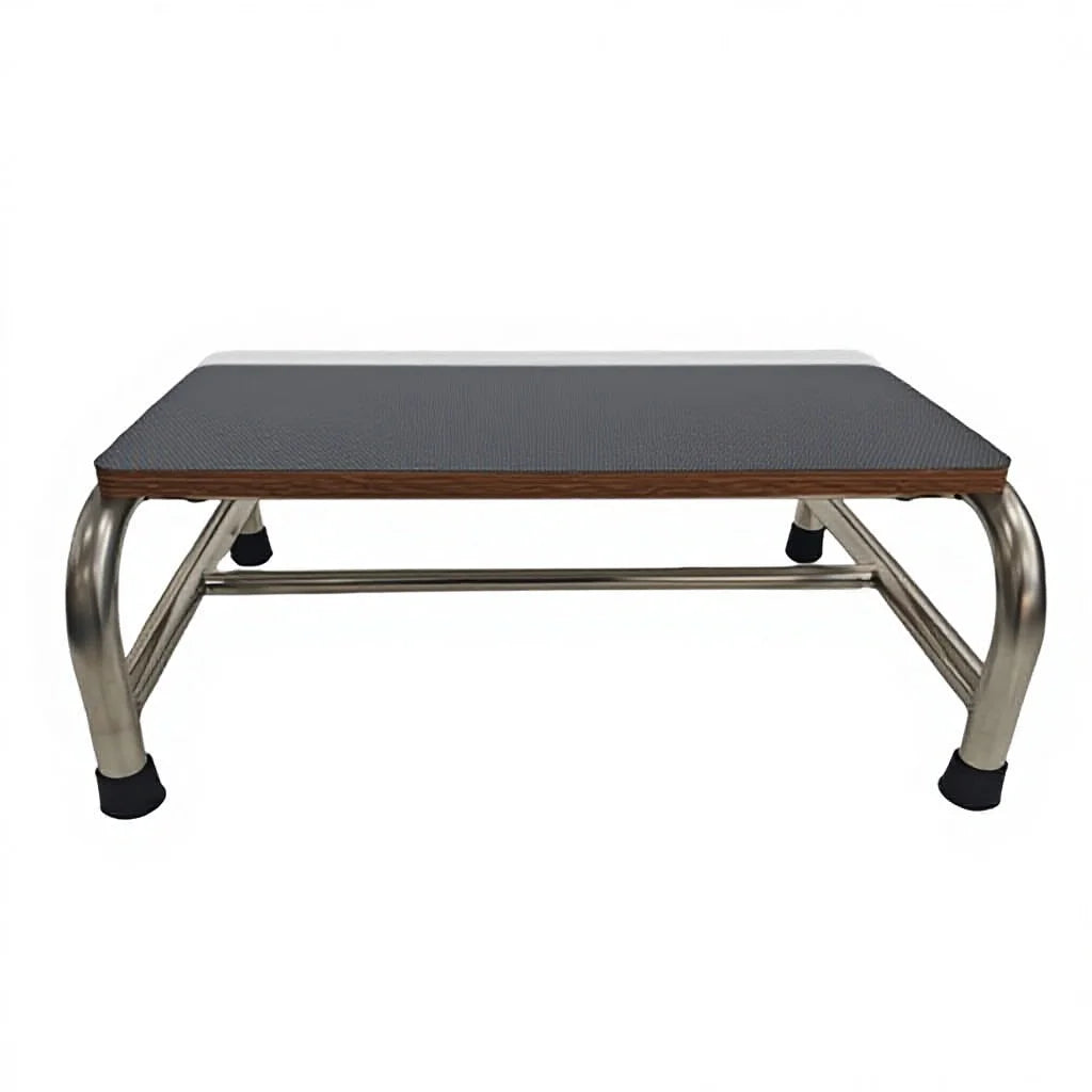 Hospital Single Layer Stainless Steel Patient Foot Step Stool With Anti-Skid Rubber Platform CY-H825