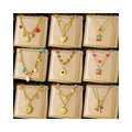 Non Tarnish Cherry Pendant Necklace Double Layer 316l Stainless Steel 18K PVD Gold Plated Necklace