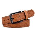 New Arrival Men's Western PU Leather Belts with Vintage Style Adjustable Fashion Buckles and Alloy Rivets