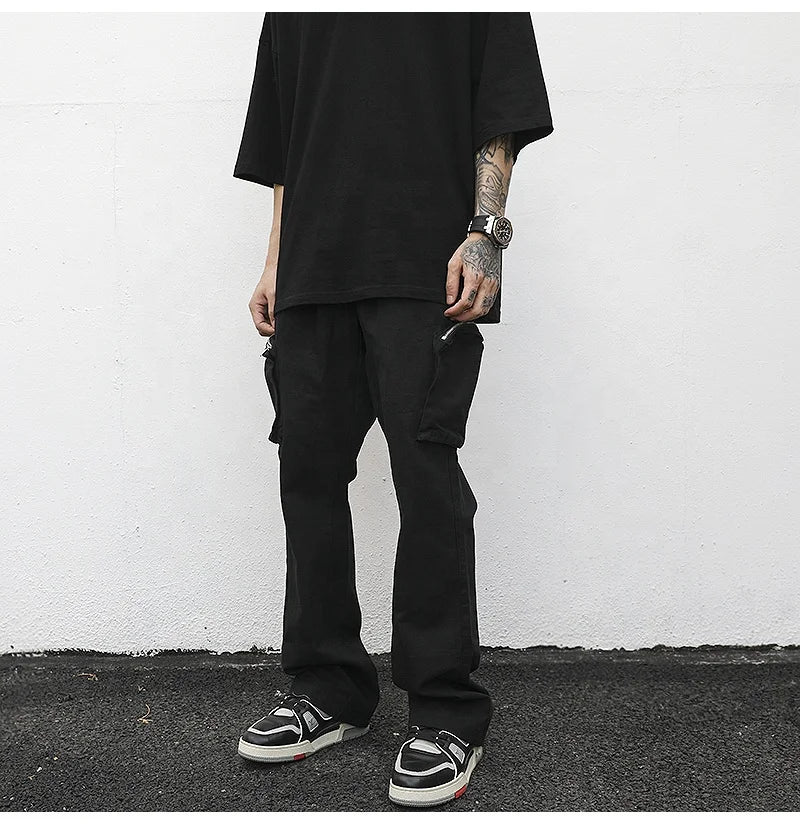 OEM  for Men Dropshipping Hip-hop Streetwear Stock Mens Black Sweat Pants