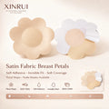 Nude Satin Fabric Self-Adhesive Breast Petals Sticky Bra for Women Boobs Sexy Lingerie