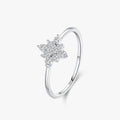 Ailmay 925 Sterling Silver Romantic Winter Gift Snowflake Clear Zircon Finger Ring for Women Girls Birthday Party Fine Jewelry