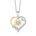 Nature Diamond 925 Silver Sunflower Infinity Heart Necklace You Are My Sunshine Anniversary Jewelry for Wife Girlfriend