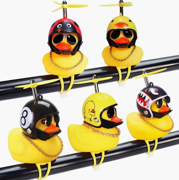 Duck Bike Bike Horn Cute Bicycle Lights Bell Squeeze Horns for Cycling Motorcycle Yellow Duck Light Rubber Duck Helmet Toys