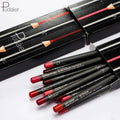 Custom Logo 12/pcs Lipliner Set Waterproof Lightweight Matte Wooden Lip Liner Pencil Set Pigment Lip Pen Makeup Private Label