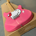 Pink Electric Guitar Cat Pattern Solid Mahogany Body Maple Neck 6 Steel Strings Chrome Parts 4/4 Size-Cheap Chinese Guitar Fast MegaBDM