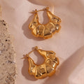 Mothers Day Gifts Hollow Out Croissant Hoop Earring 18k Gold Plated Stainless Steel Earrings for Women Jewelry