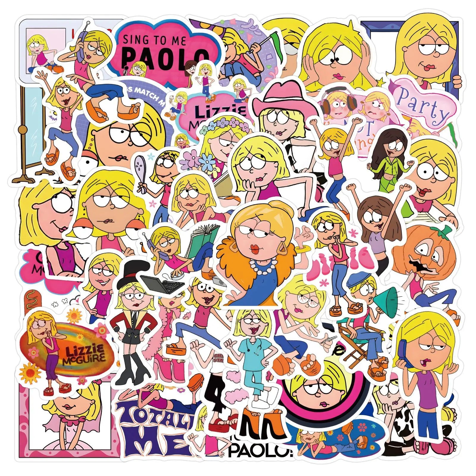55PCS USA TV Movie Comedy Whats Lizzie Thinking Graffiti Decals Lizzie McGuire Sticker