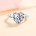 Silver 925 Orginal 1 Carat Excellent Cut Diamond Test Past Sparkling Moissanite Heart Wedding Ring Forever Love Gemstone Rings