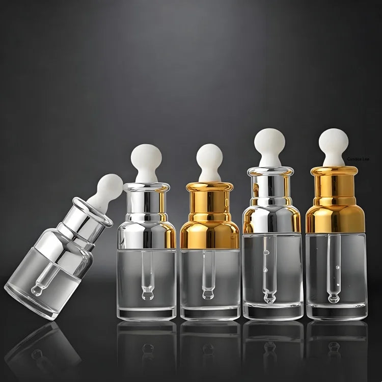WOGU Custom Skin Care Cosmetic Packaging Lotion Serum Bottle 20ml 30ml High-end Luxury Essential Oil Glass Press Dropper Bottle