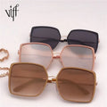 VIFF HM19247 Fashion Designer Metal Frame Oversized Square Wholesale Custom Sunglasses Women 2025 Shades