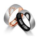 Valentine's Day Gift Woman Man Lovers I Love You Half Heart Stainless Steel Couple Rings Jewelry