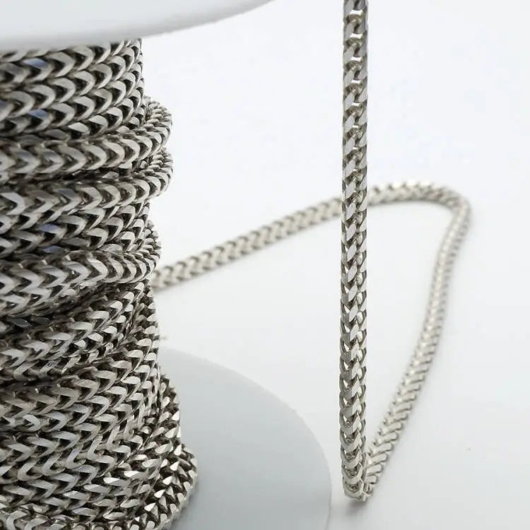 Fox Tail Semi Finished Chain Roll Wholesale Sterling Silver 925 Byzantine Chain for Man