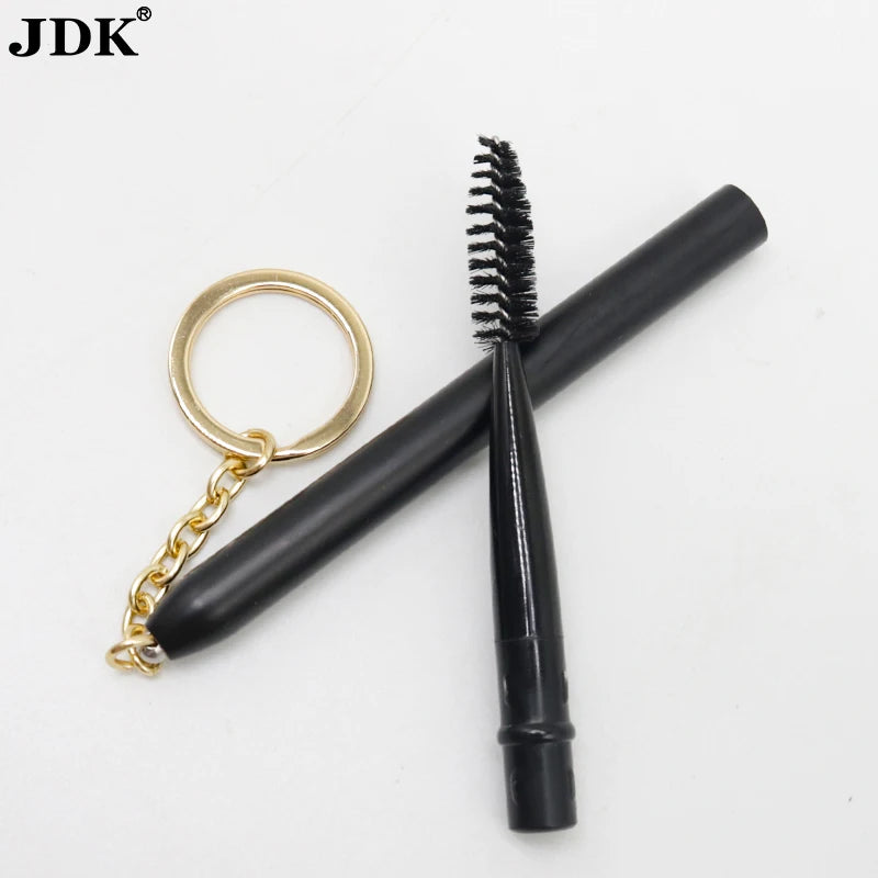 Custom Logo New Design JDK Black Brow Lash Brush Spoolie Keyring Spooly for Eyelashes Retractable