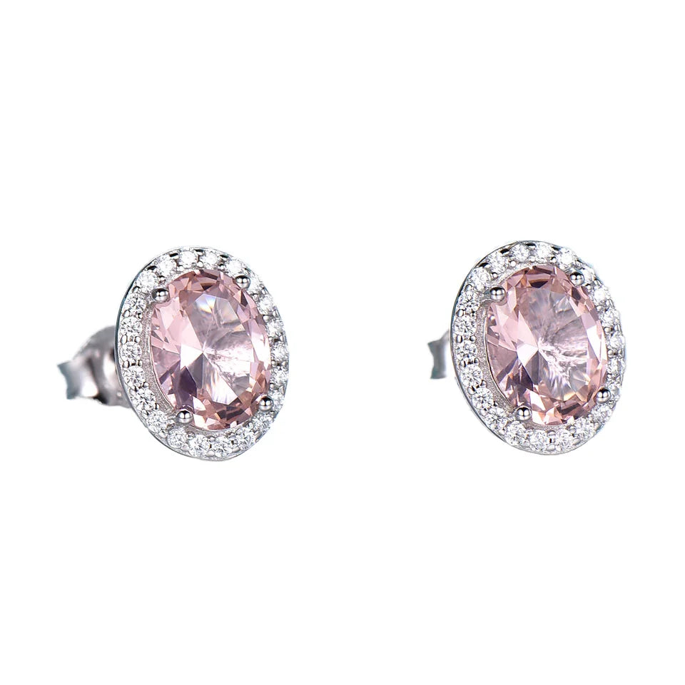 Nickel Free 925 Sterling Silver Geometric Oval Earrings for Women Nano Morganitec Double Oval Earring Jewelry