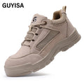GUYISA Fashion Safety Shoes Microfiber Upper Work Shoes Construction Site Steel Toe Safety Shoes