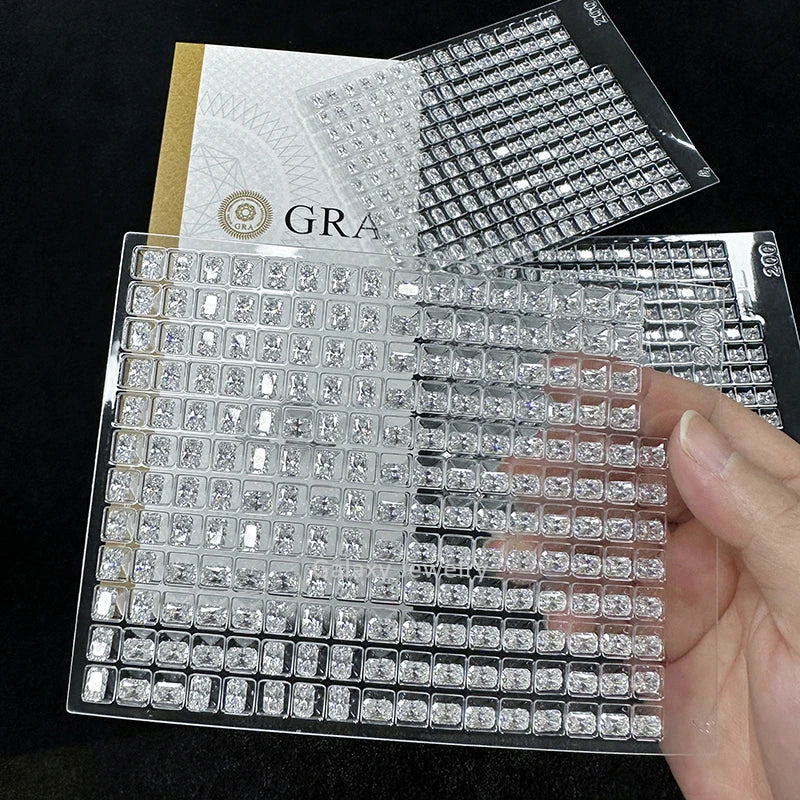 Radiant Cut Synthetic Loose Moissanite Stone 1ct 2ct 3ct DEF VVS Moissanite Diamond GRA Certificate for Jewelry Making