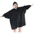 Hooded Wearable Blanket Poncho for Adult Women Men Fleece Wrap Blanket Cape with Hood Warm Soft Cozy