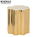 WISEMAX FURNITURE Italian Living Room Furniture Gold Stainless Steel Frame Tea Table Flower Shape Metal Coffee Table for Home