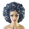 HZM-23294 Leopard Satin Night Sleeping Bonnet With Head Tie Band Bonnet Edge Wrap for Women Curly Braid Hair