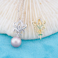 P011049 DIY 6-8mm Natural Freshwater Pearl Pendant Accessory 925 Sterling Silver Engagement Jewelry Necklace for Women