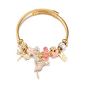 European Fashion Stainless Steel Cable Bracelet DIY Alloy Crystal Dancing Girls Charm Beads Gift for Women and Girls