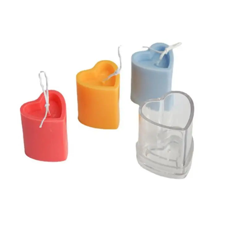 HY 3D Heart Pillar Candle Mold Acrylic Plastic Column Candle Making Tool