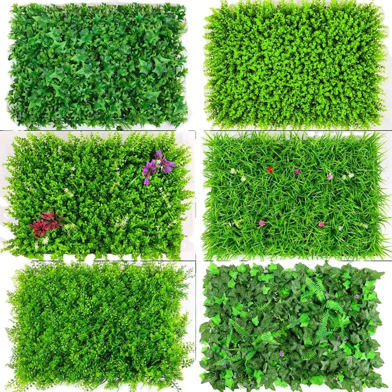Wholesale Factory Indoor Decor Fake Plants Milan Artificial Hedges Yugali Plants Wall Green Grass Wall