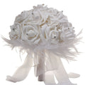 YOPIN-1643 Brides Wedding Hand Flower Bride Feather Diamond Holding Flowers Bouquet