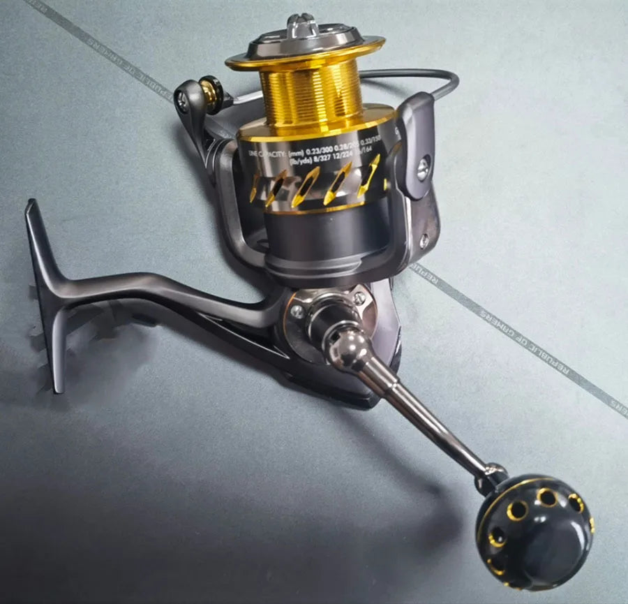 HISTAR SA20-50 Heavy Duty Metal Spinning Reel for River & Stream Fishing Left Hand Interchangeable Handle