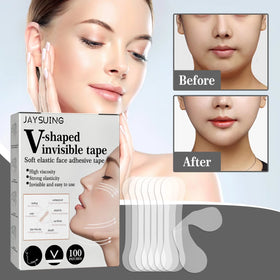 Popular Jaysuing V-Shaped Invisible Lifting Face Tape Skin-Friendly Waterproof Anti Wrinkle Firming Face Patch